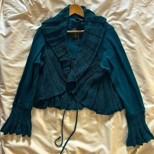 (Plus Size) Lane Bryant Cardigan w/Crochet Details and Bell Sleeves (NWT)